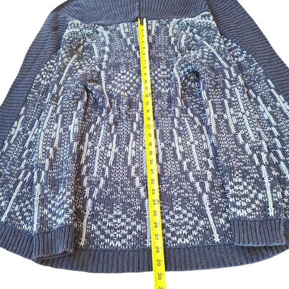 Talbots Metallic Knit Sweater Chunky Long Line Open Front Cardigan Oversized SP - Picture 10 of 13